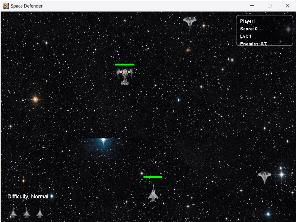 Capture du projet SpaceDefender